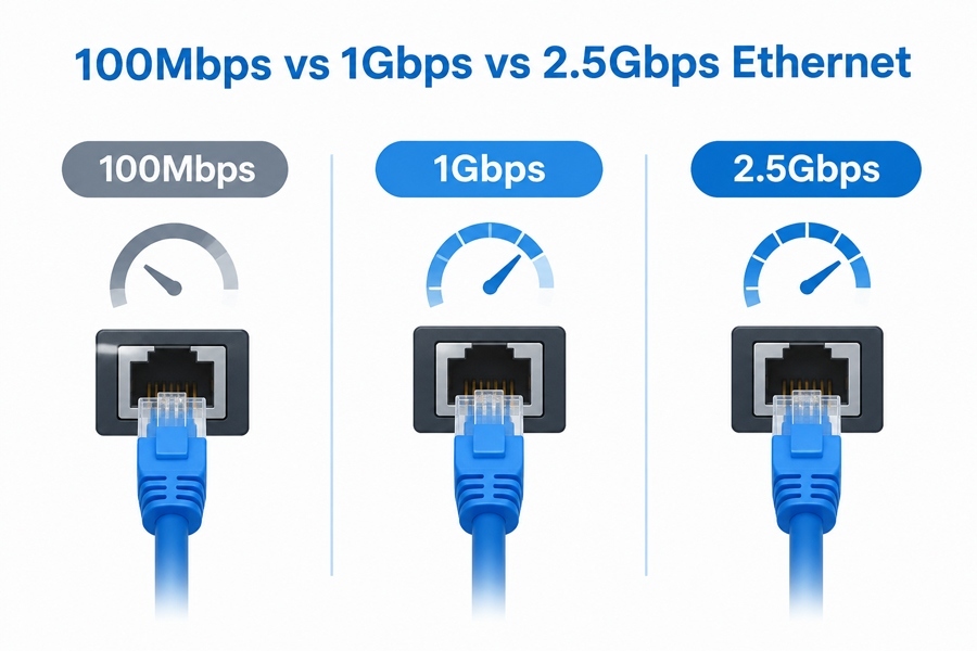 Последние блоги о компании 100 Мбит / с против 1 Гбит / с против 2,5 Гбит / с Ethernet: как скорость сети промышленного ПК влияет на задержку