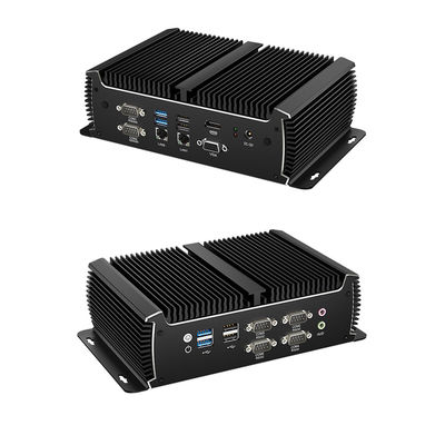 Чёрный без вентилятора промышленный ПК Мини-компьютер Intel Core Dual LAN Dual Display Асинхронный выход 1135G7U