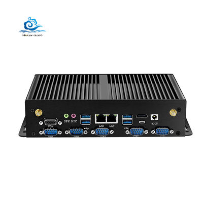 Купить HLY J1900 Промышленный компьютер с 8 портами USB 3G/4G LTE и компактным компьютером без вентилятора размером 235x137x55 мм Производство в сети