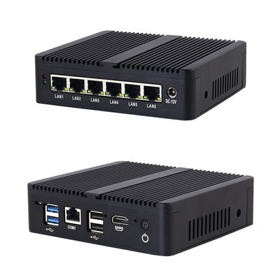 Celeron J6412 6GbE LAN Firewall Мини ПК с MSATA SSD 32 ГБ оперативной памяти Черный Firewall Router