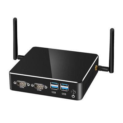 Core i3 8130U Промышленный компьютер DDR4 16G Dual Ethernet Fanless Black Mini Computer