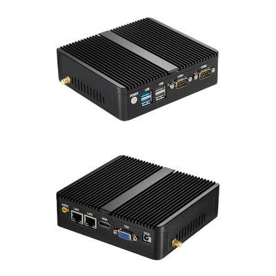 Двойной Ethernet Двойной COM Промышленный бесканатный ПК Windows 10 Linux Mini Desktop