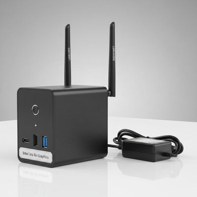 300M Wifi Dual Antennas Mini PC с интегрированной графикой Intel Iris Xe и адаптером 12V 2.4 для беспроводной сети